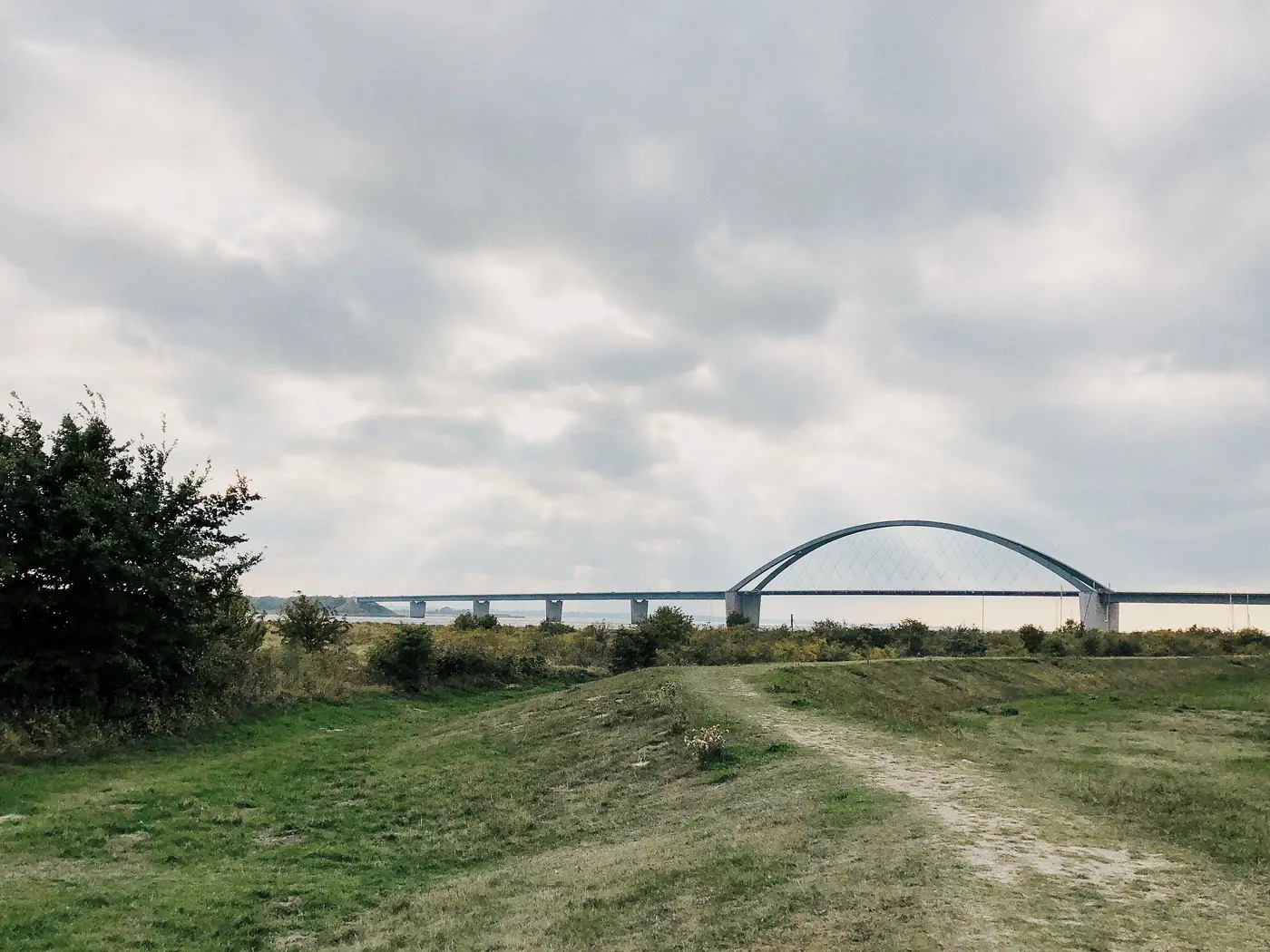 Weg über eine kleine Brücke in der Inselnatur